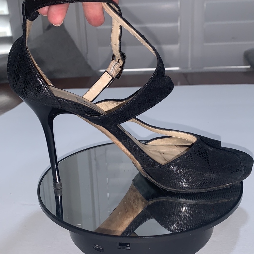 Jimmy Choo Platform Suede Snakeskin Print